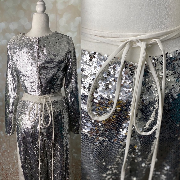 Silver sequin set - Picture 2 of 3